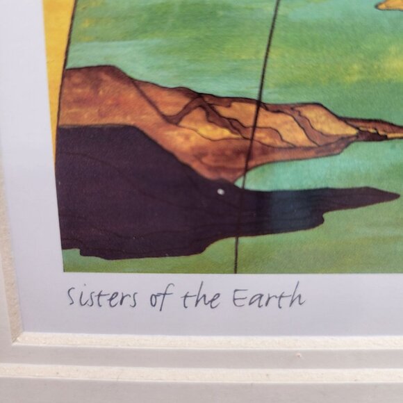 Sisters Of The Earth Print By Maxine Noel Sioux Name Ioyan Mani Matted Artwork - Picture 3 of 9